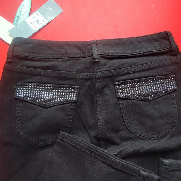 Denver Hayes classic fit jeans with rhinestones black women's size 10x32 NWT - Picture 5 of 10